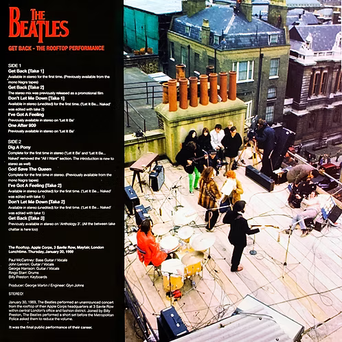 BEATLES LP Get Back - The Rooftop Performance (Marbled Coloured) Remastered