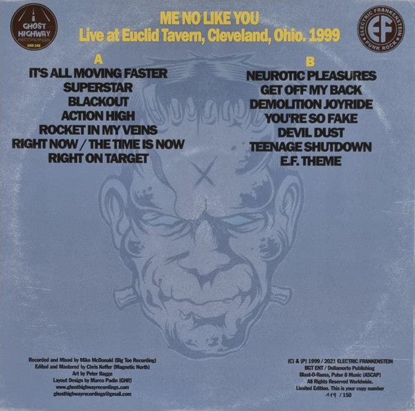 Electric Frankenstein - Me No Like You (LP, Album, Ltd, Num, RE)