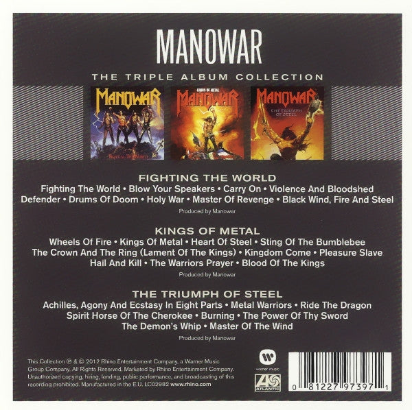 Manowar – The Triple Album Collection - 3xCD Box Set - CDs Muy Buen Estado / Portadas Muy Buen Estado (VG+/VG+)