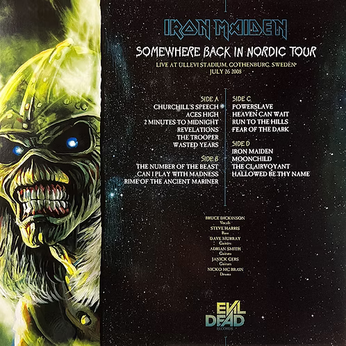 IRON MAIDEN 2xLP Somewhere Back In Nordic Tour (Blue Swirls Coloured Vinyls)
