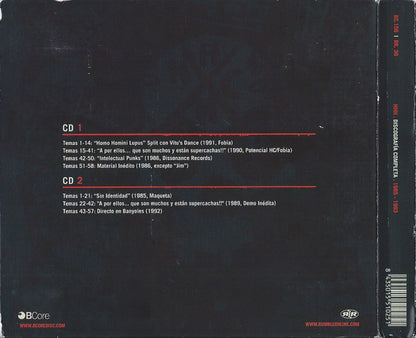HHH ‎– Discografía Completa. 1985 - 1993 - 2xCD - Digipak - 2008 - BCore ‎– BC 156, Rumble Records ‎– RR. 36