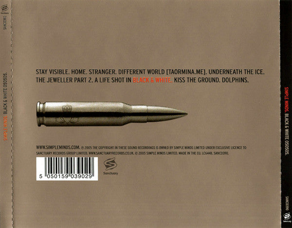 Simple Minds – Black & White 050505 - CD - Enhanced - 2005 - Sanctuary – SANCD390 - NUEVO / PRECINTADO - NEW / SEALED.