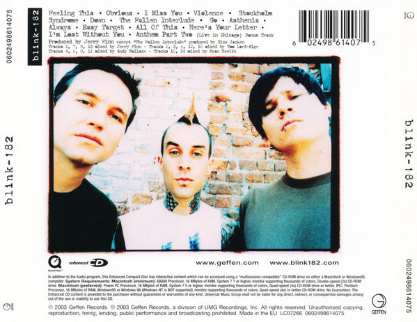 Blink-182 – Blink-182 - CD - CD Como Nuevo / Portada Como Nueva (M-/M-)