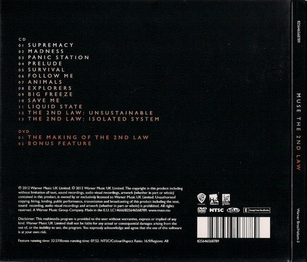 Muse – The 2nd Law - CD+DVD - Digipak - Como Nuevo / Like New (M- / M-)