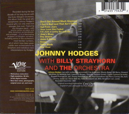 Johnny Hodges With Billy Strayhorn And The Orchestra - CD - Digipak - 1999 - Verve Records – 557 543-2 - CD Muy Buen Estado / Portada Muy Buen Estado (VG+/VG+)
