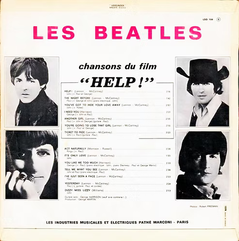 BEATLES CD Help! Chansons du film Help (French Vinyl Replica)