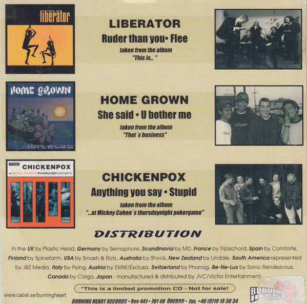 Chickenpox / Home Grown / Liberator – Untitled - CD, Limited Edition, Promo - 1996 - Burning Heart Records – BHRPROMO 045 - CD Nuevo (M) / Portada Como Nueva (M-)