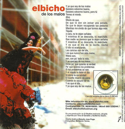 elbicho – De Los Malos - CD, Single, Promo - 2003 - DRO – DEW0127 - CD Muy Buen Estado (VG+) / Portada Muy Buen Estado (VG+)