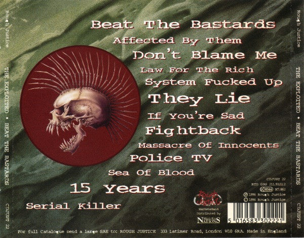 The Exploited – Beat The Bastards - CD - 1996 - Rough Justice – CDJUST 22 - CD Como Nuevo / Portada Como Nueva (M-/M-)