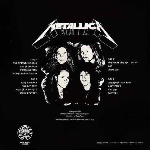 METALLICA 2xLP Monsters Of Rock Belgium 1991 (Gatefold Cover with OBI)