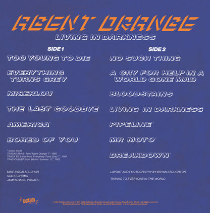 Agent Orange ‎– Living In Darkness - LP - 2021 - Radiation Reissues ‎– RRS121