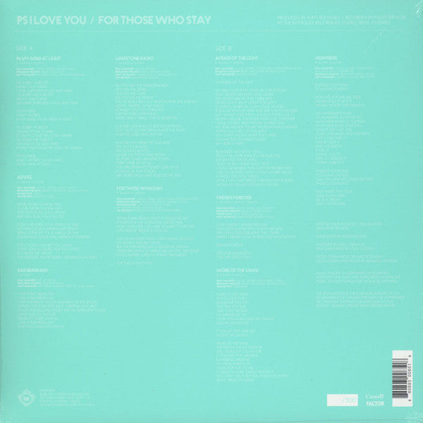 PS I Love You – For Those Who Stay - LP - Translucent Green - 2014 - Paper Bag Records – PAPER085LP - NUEVO - PRECINTADO / NEW – SEALED.