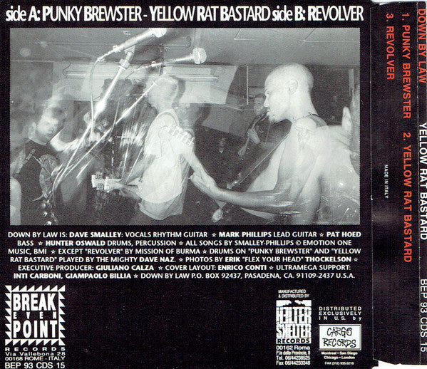 Down By Law – Yellow Rat Bastard - CD-EP - 1994 - Break Even Point Records – BEP 93 CD - CD Muy Buen Estado (VG+) / Portada Como Nueva (M-)