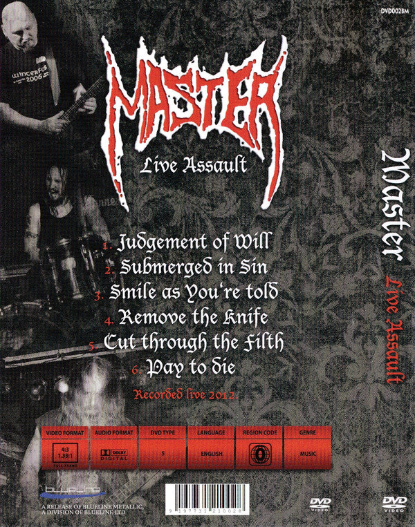Master ‎– Live Assault - DVD - 2013 - Blueline Metallic ‎– DVD002BM