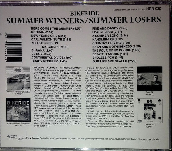 Bikeride – Summer Winners / Summer Losers - CD - 2000 - Houston Party Records – HPR-039