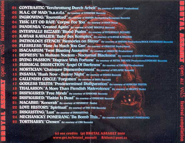 Brutal Assault - Open Air Festival Vol.5 - CD - 2000 - Shindy Productions - Muy Buen Estado / Very Good Condition (VG+ / VG+)