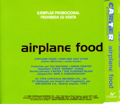 Carter The Unstoppable Sex Machine – Airplane Food - CD, Promo - Spain 1995 - Chrysalis – CDP 1227102 - CD Muy Buen Estado (VG+) / Portada Como Nueva (M-)