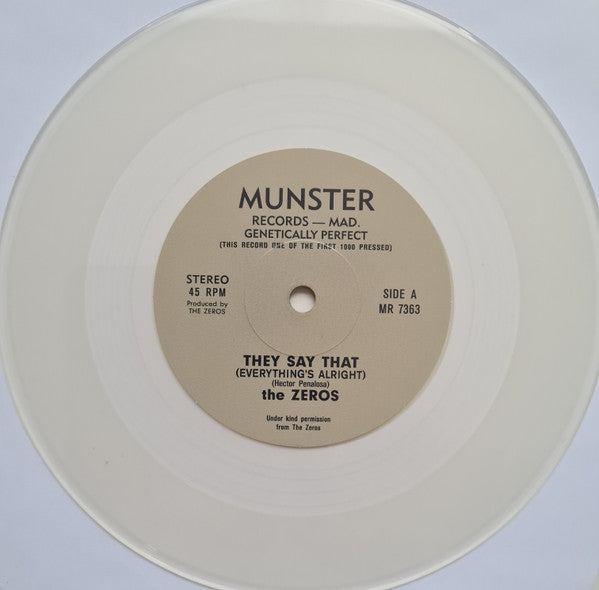 Zeros - They Say That (Everything's Alright) / Getting Nowhere Fast (7", Single, RE, S/Edition, Transparente / Clear)