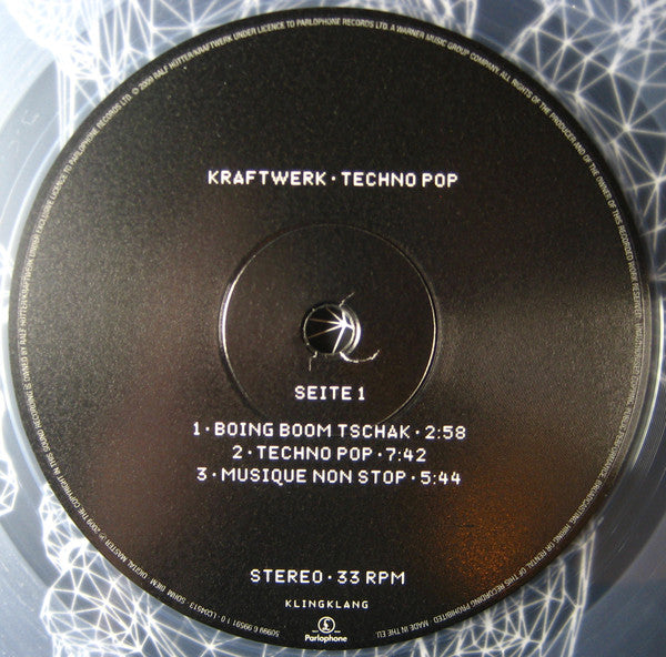 Kraftwerk – Techno Pop - LP - 180 gr. - CLEAR - German Language - Kling Klang – 50999 6 99591 1 0, Parlophone – 50999 6 99591 1 0 - NUEVO / PRECINTADO - NEW / SEALED.