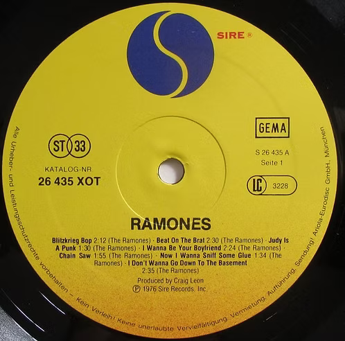 RAMONES LP Ramones (German Reissue)