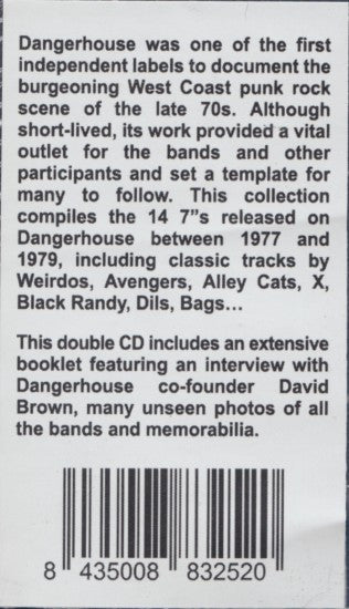Dangerhouse: Complete Singles Collected 1977-1979 - 2xCD - 2013 - Munster Records – MR CD 325, Frontier Records, Dangerhouse