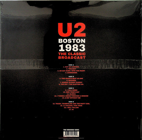 U2 – Boston 1983 - The Classic Broadcast - 2xLP - Clear - Gatefold Sleeve - Limited edition; 1000 copies made