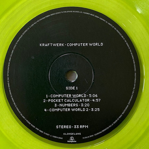 Kraftwerk – Computer World - LP - Yellow Translucent - 180 gr. - Kling Klang – 50999 9 66023 1 7, Parlophone – 50999 9 66023 1 7 - NUEVO / PRECINTADO - NEW / SEALED.