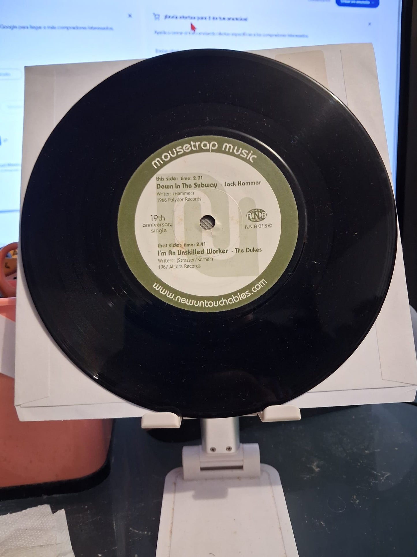 Jack Hammer / The Dukes – Down In The Subway / I'm An Unskilled Worker - 7" - 2010 - Mousetrap – R.N.B 013 - Vinilo Como Nuevo / Portada Genérica (M-/Generic)