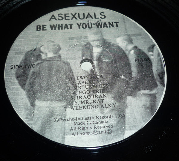 Asexuals – Be What You Want - LP - 1985 - Psyche Industry Records – PIR-03 - Muy Buen Estado / Very Good Condition (VG+ / VG+)