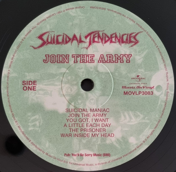 Suicidal Tendencies – Join The Army - LP - 180 gr. - 2022 - Music On Vinyl – MOVLP3083