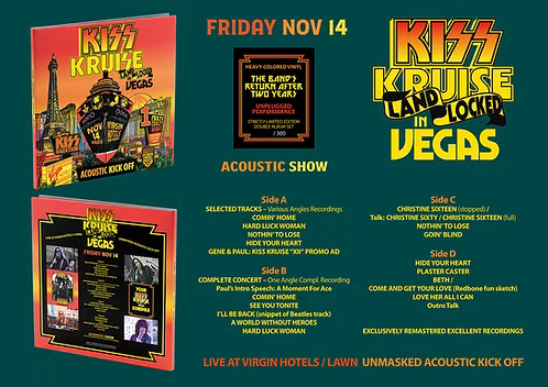 KISS 2xLP Land Locked Vegas - Acoustic Kick Off (300 Numbered Coloured Copies)