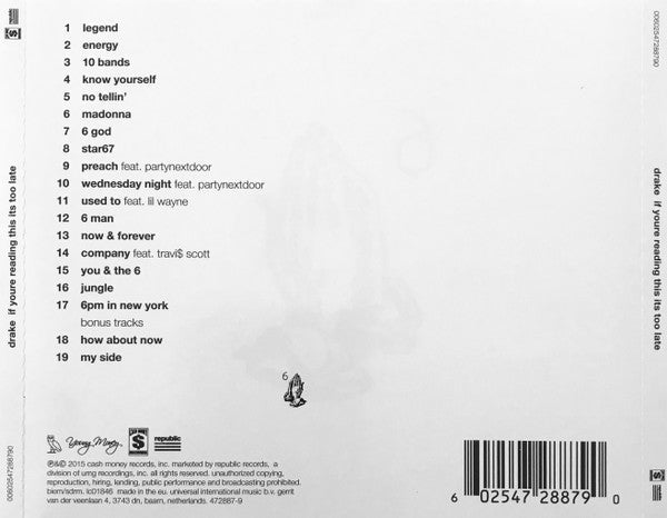Drake - If Youre Reading This Its Too Late - CD