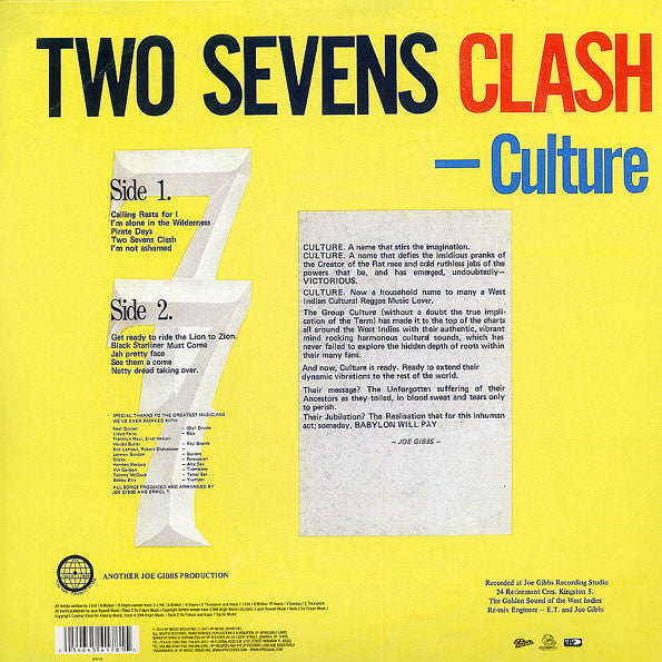 Culture - Two Sevens Clash - LP