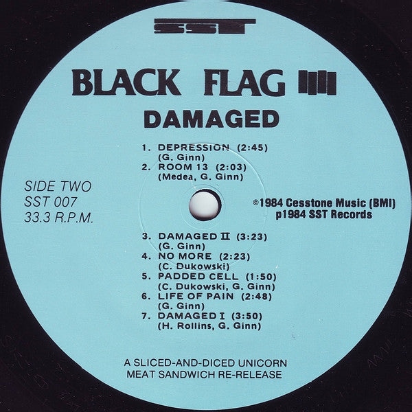 Black Flag – Damaged - LP - 1989 - Repress, Barcode - SST Records – SST 007 - Como Nuevo / Like New (M- / M-)