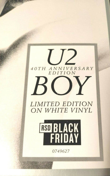 U2 – Boy - LP - Record Store Day, Limited Edition, Reissue, Remastered, White, 40th Anniversary Edition - 2020 - Island Records – 0749627, UMC – 0749627 - NUEVO / PRECINTADO - NEW / SEALED.