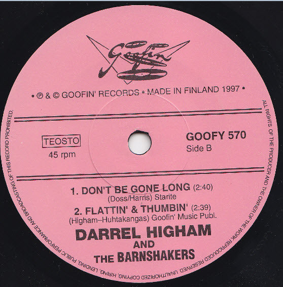 Darrel Higham & The Barnshakers – Pretty Little Devil - 7" - 1997 - Goofin' Records – GOOFY 570 - Vinilo Como Nuevo / Portada Como Nueva (M-/M-)