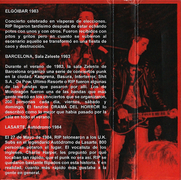 R.I.P. ‎– En Directo 83'84 (Elgoibar, Vitoria, Lasarte, Barna) - Cassette Roja - 2015 - Discos MeCagoEnDios ‎– Aaargh 011