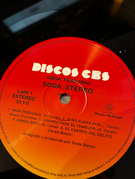 Soda Stereo - Nada Personal - LP