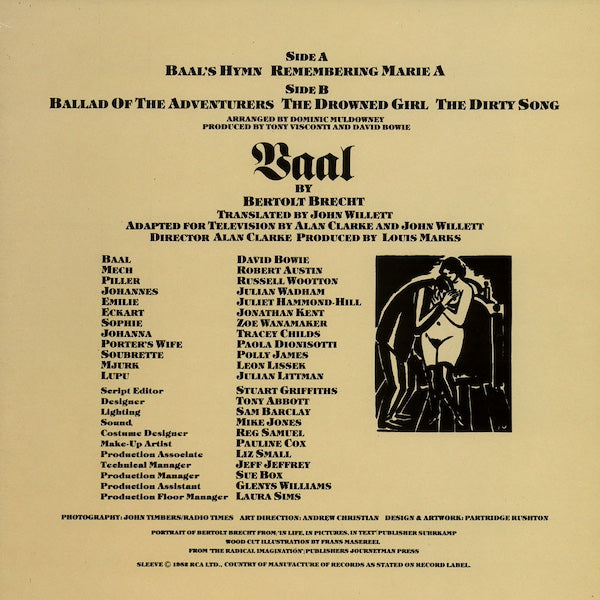 David Bowie - In Bertolt Brecht's Baal - 10"