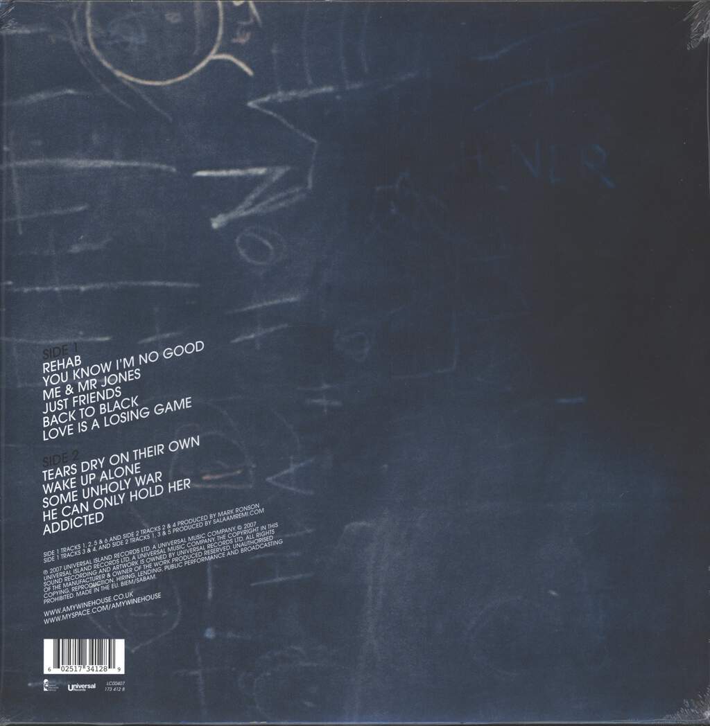 AMY WINEHOUSE LP Back To Black (Translucid Blue Coloured Vinyl)