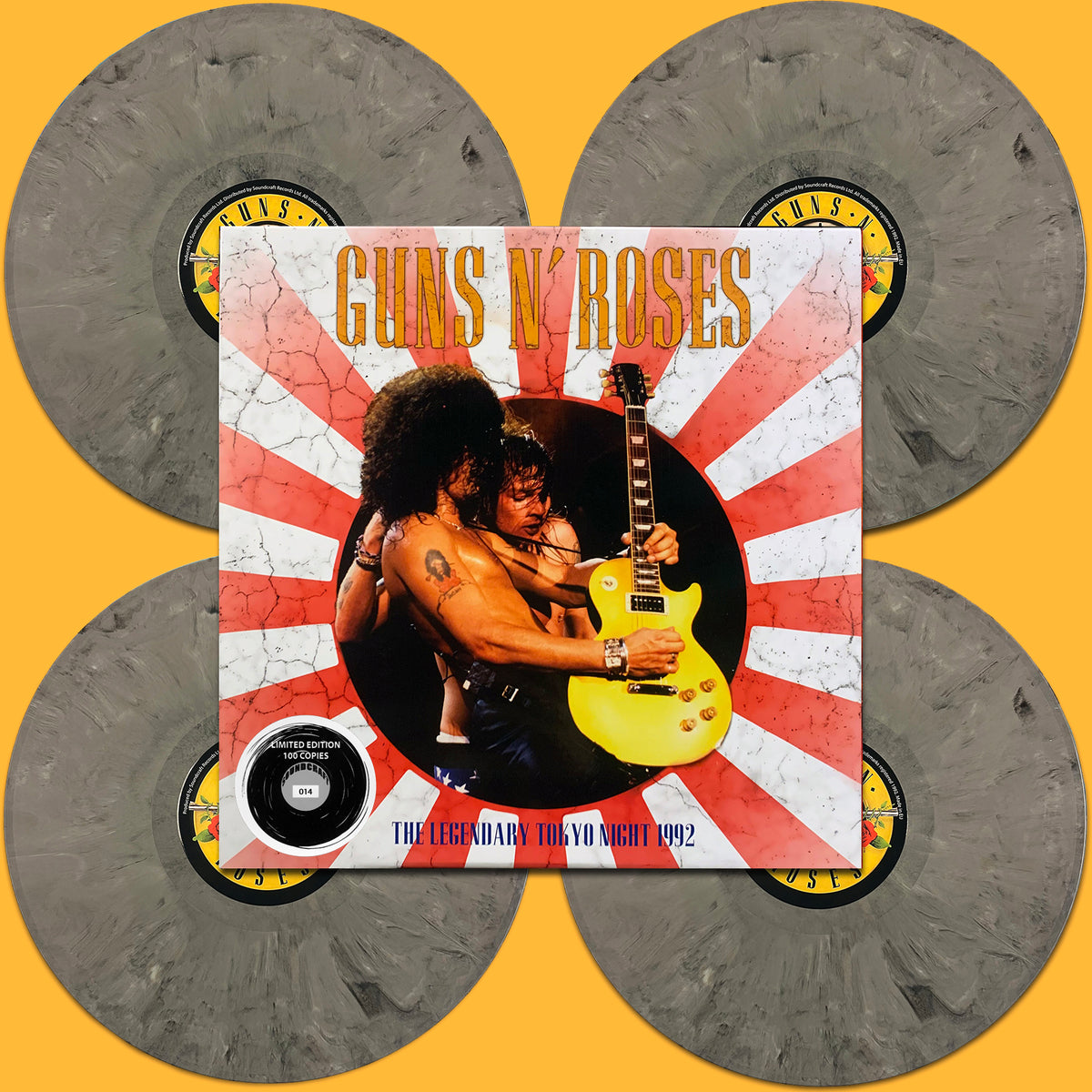 GUNS AND ROSES 4xLP BOX SET The Legendary Tokyo Night 1992 (Grey Marbled Colour)