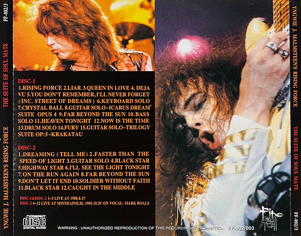 YNGWIE MALMSTEEN'S RISING FORCE 2xCD Swedish Magnum In Japan 1995