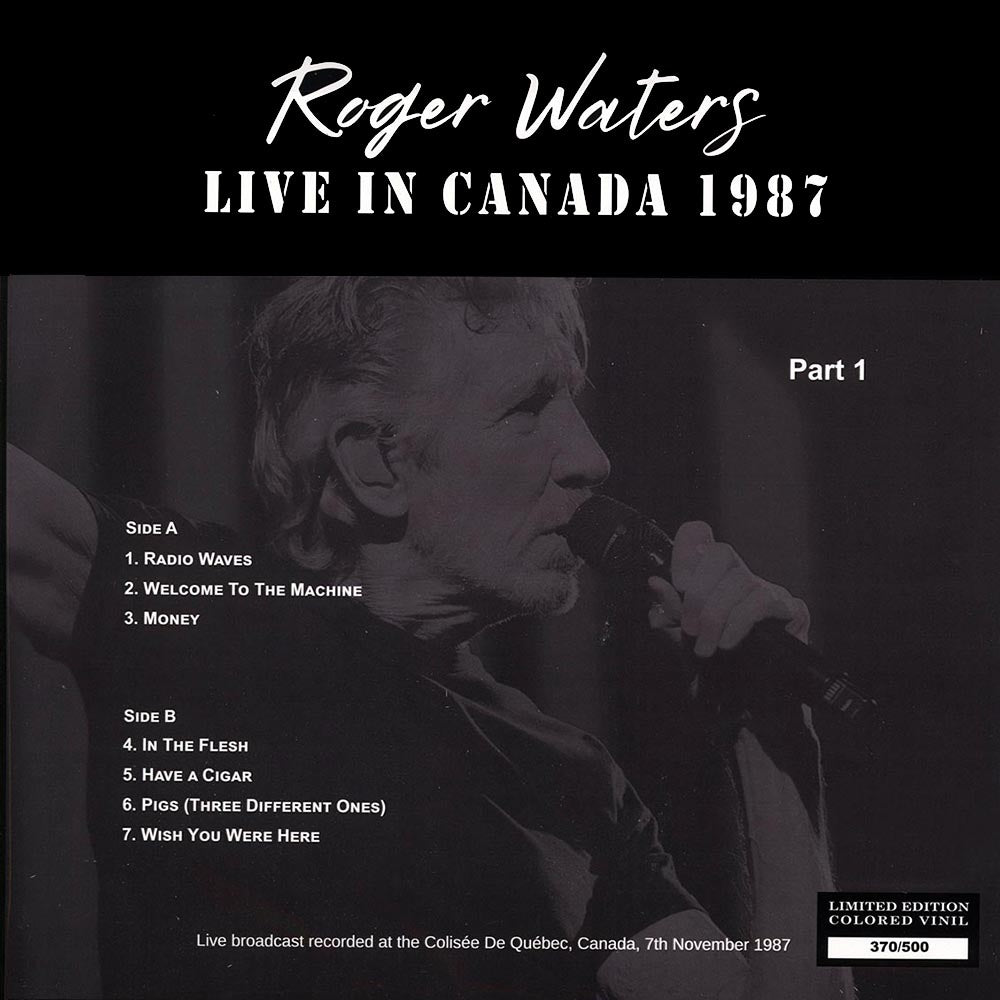 ROGER WATERS LP Live In Canada 1987 Part 1 (Translucid Green Coloured Vinyl)