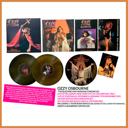 OZZY OSBOURNE BOX SET 2xLP+PD The Blizzard And Madman Chronicles (Yellow Black)