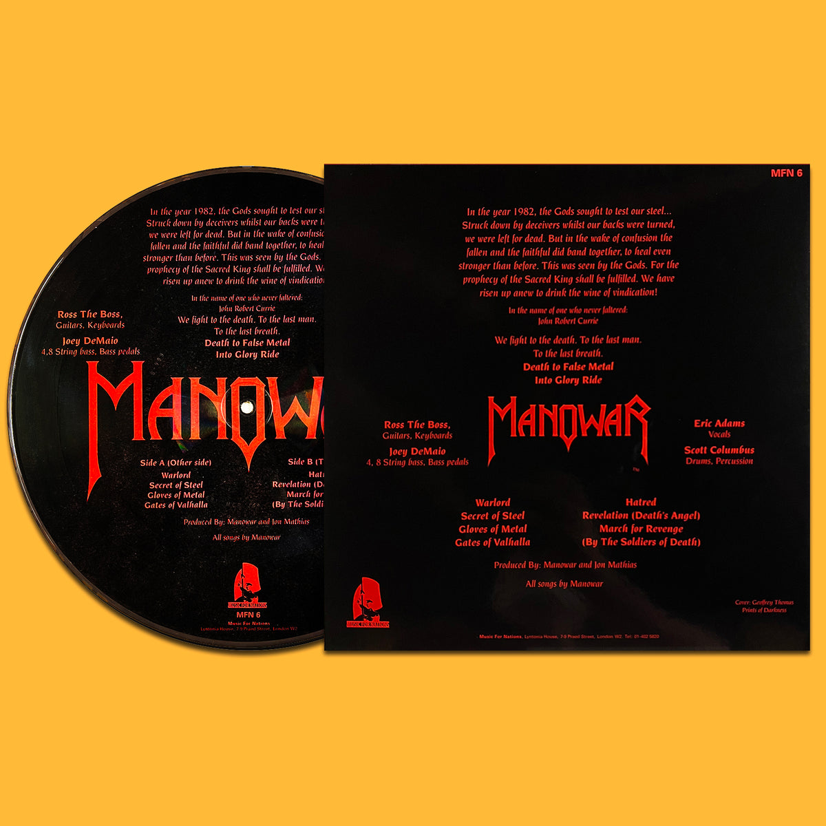 MANOWAR LP Into Glory Ride (Picture Disc with Cover and Insert)