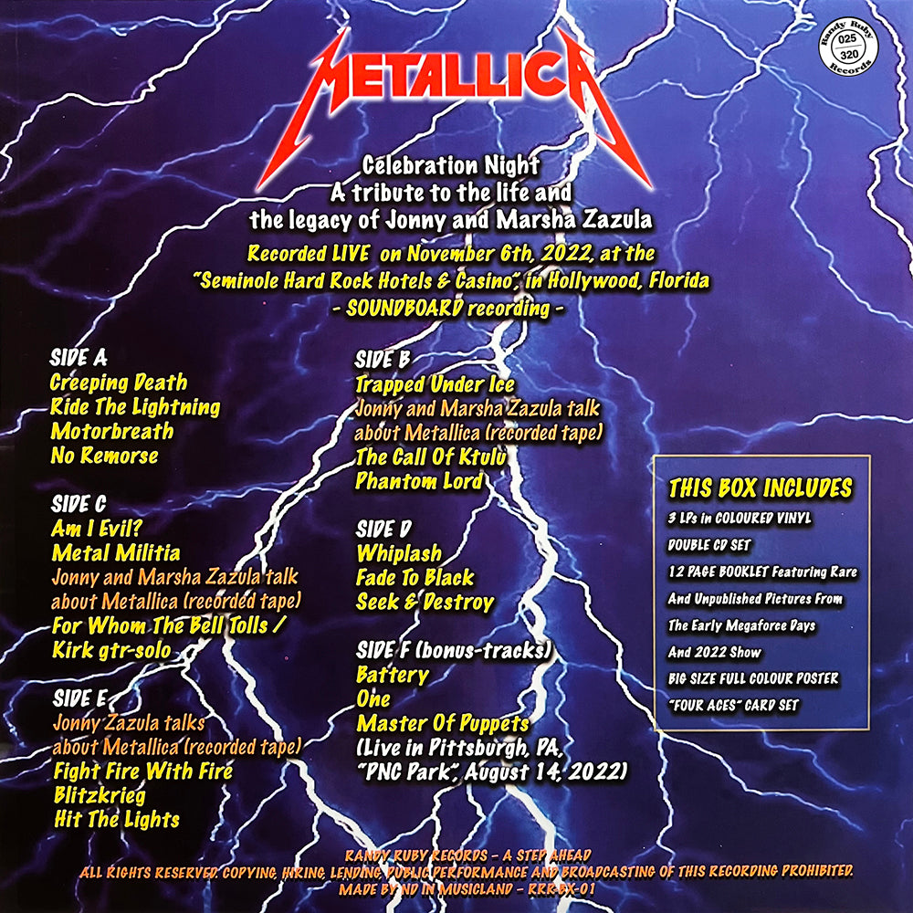 METALLICA 3xLP+2CD BOX SET Celebration Night (Crystal Clear Coloured) 320 Copies