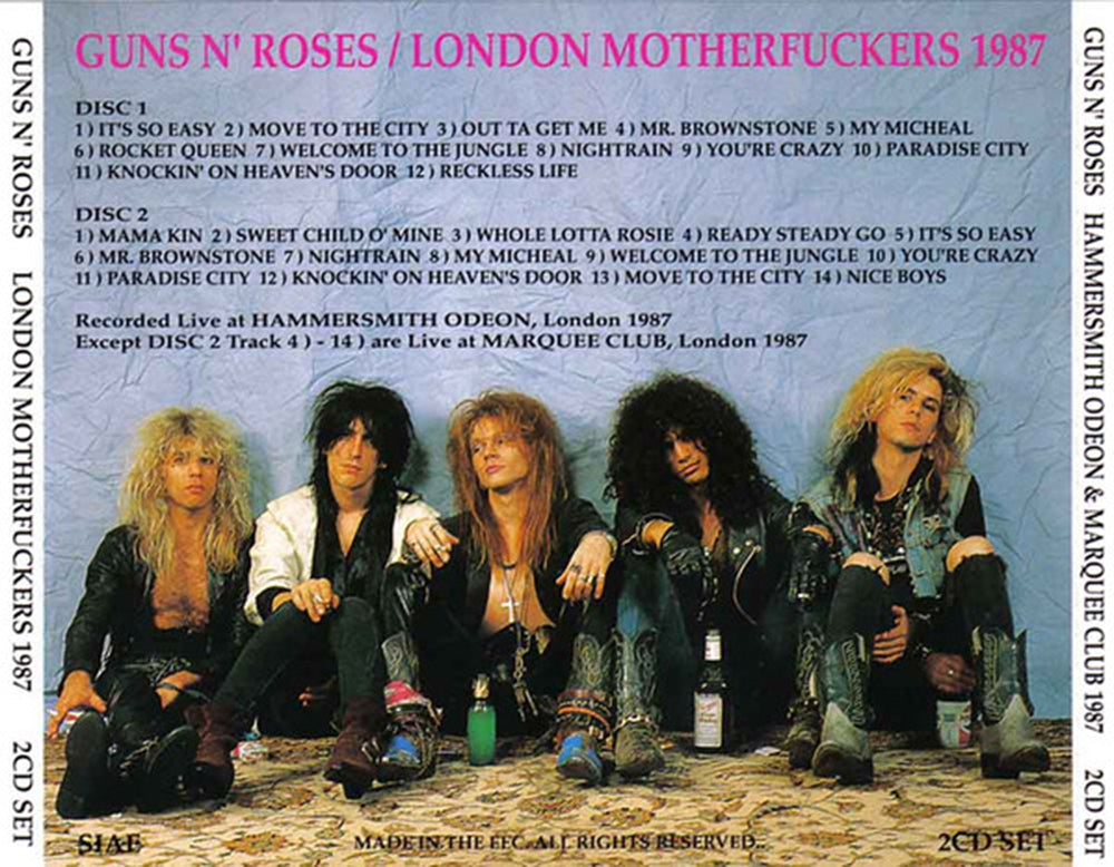 GUNS AND ROSES 2xCD London Motherfuckers 1987