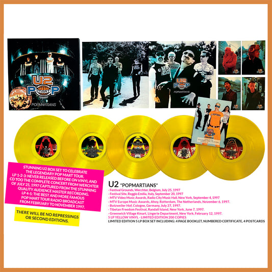 U2 BOX SET 5xLP Popmartians (Yellow Colored Numbered 200 Copies)