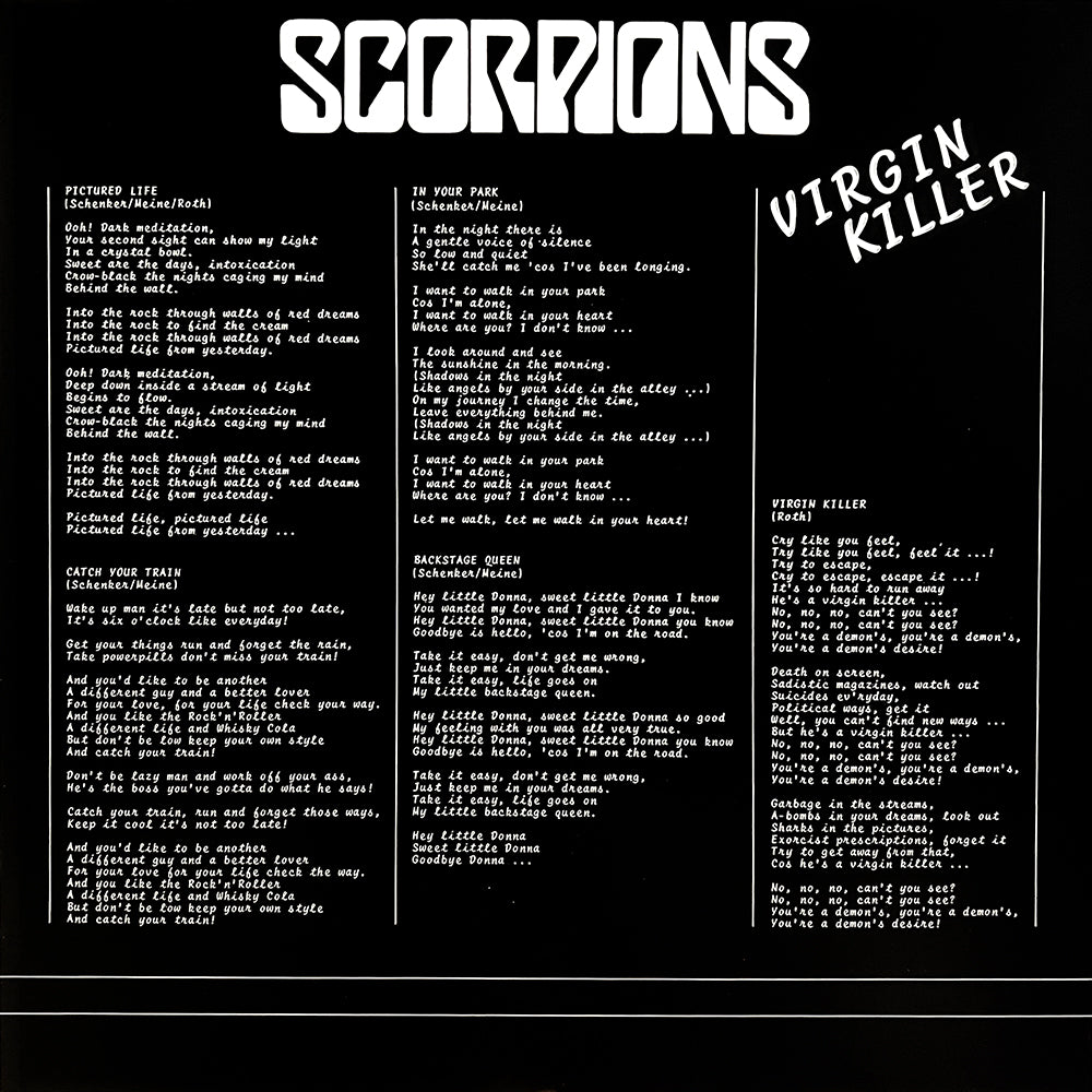 SCORPIONS LP Virgin Killer (Picture Disc with Cover and Insert) Uncensored Cover