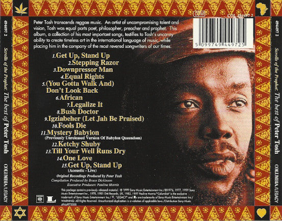 PETER TOSH CD Scrolls Of The Prophet: The Best Of Peter Tosh